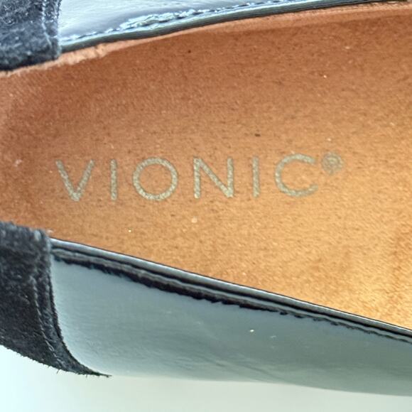 Vionic Kensley SlipOn Suede Patent Leather Loafer SZ 8.5 Smart Casual Minimalist - Picture 5 of 10